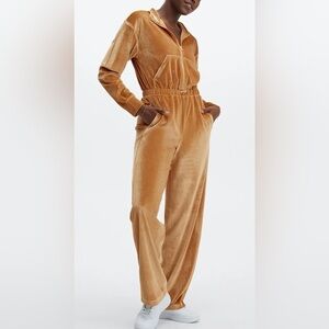 NWT Velour Zip-Up Wide Leg Onesie